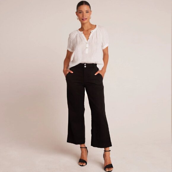 Bella Dahl Pants - Bella Dahl Saige Wide Leg Crop Pants - Black Size 27